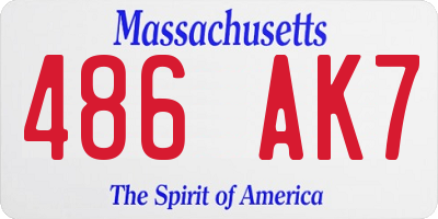 MA license plate 486AK7