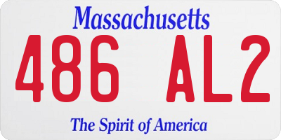 MA license plate 486AL2