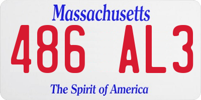 MA license plate 486AL3