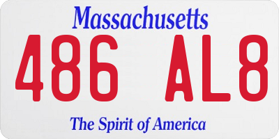 MA license plate 486AL8