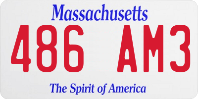MA license plate 486AM3