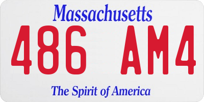 MA license plate 486AM4