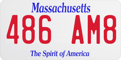 MA license plate 486AM8