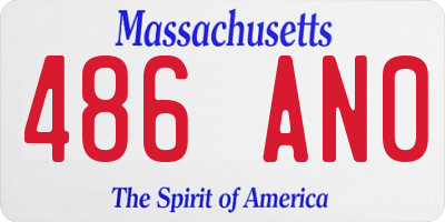 MA license plate 486AN0