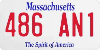 MA license plate 486AN1
