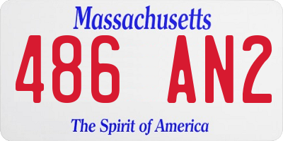 MA license plate 486AN2