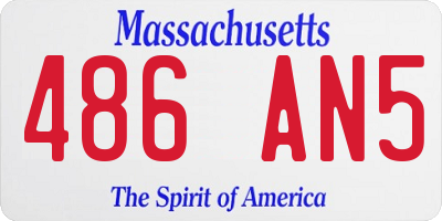 MA license plate 486AN5