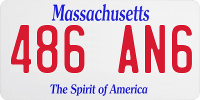 MA license plate 486AN6