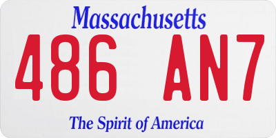 MA license plate 486AN7
