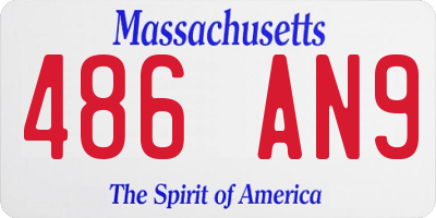 MA license plate 486AN9