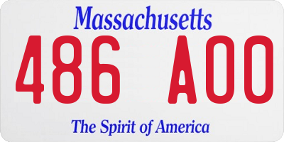 MA license plate 486AO0