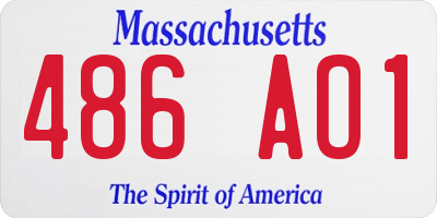 MA license plate 486AO1