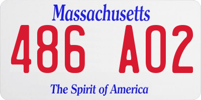 MA license plate 486AO2