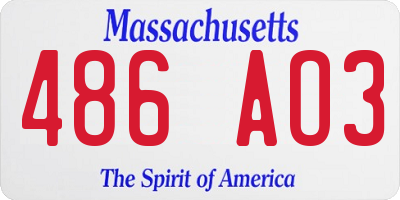 MA license plate 486AO3