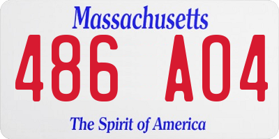 MA license plate 486AO4