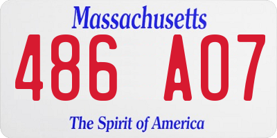 MA license plate 486AO7
