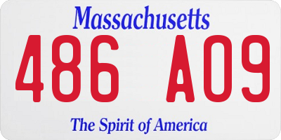 MA license plate 486AO9