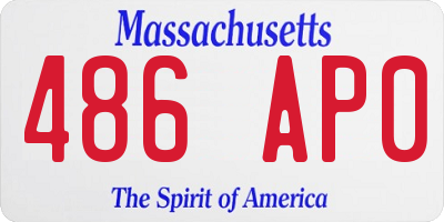 MA license plate 486AP0