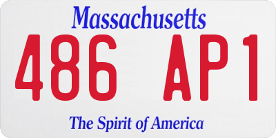 MA license plate 486AP1