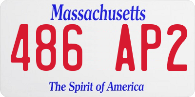 MA license plate 486AP2