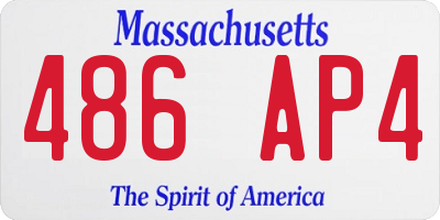 MA license plate 486AP4