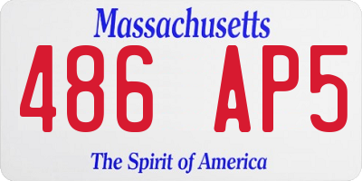 MA license plate 486AP5