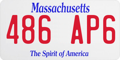 MA license plate 486AP6