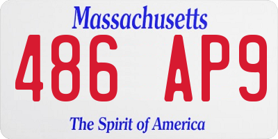 MA license plate 486AP9