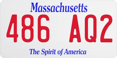 MA license plate 486AQ2