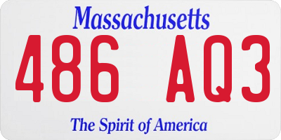 MA license plate 486AQ3