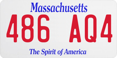 MA license plate 486AQ4