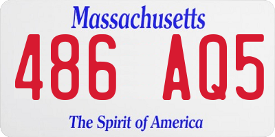 MA license plate 486AQ5