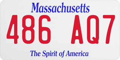MA license plate 486AQ7