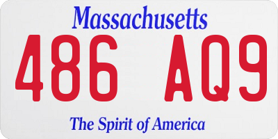 MA license plate 486AQ9