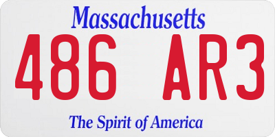 MA license plate 486AR3