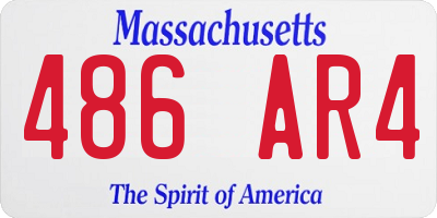MA license plate 486AR4