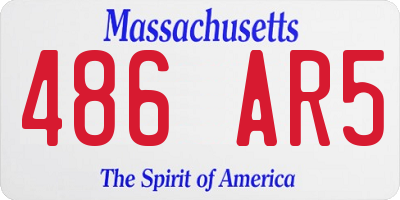 MA license plate 486AR5