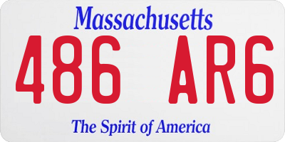 MA license plate 486AR6