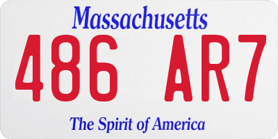 MA license plate 486AR7