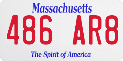 MA license plate 486AR8