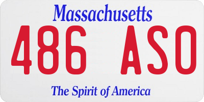 MA license plate 486AS0
