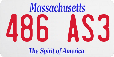MA license plate 486AS3