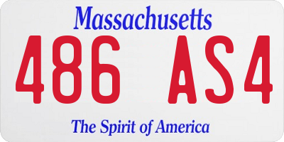 MA license plate 486AS4
