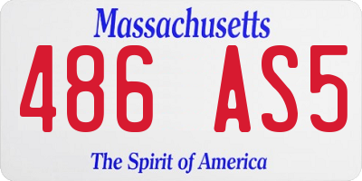 MA license plate 486AS5