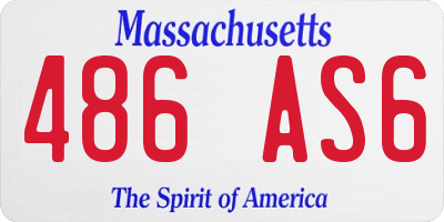 MA license plate 486AS6