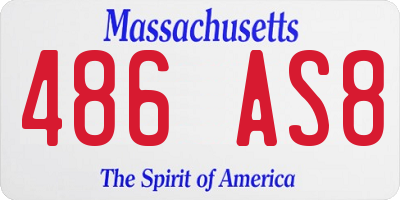 MA license plate 486AS8