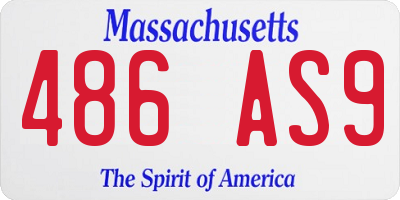 MA license plate 486AS9