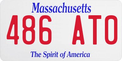 MA license plate 486AT0