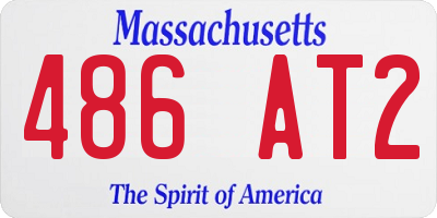 MA license plate 486AT2