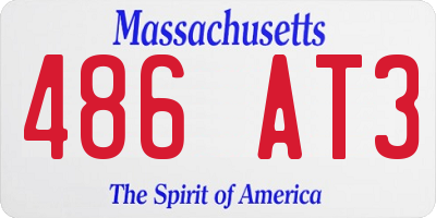 MA license plate 486AT3